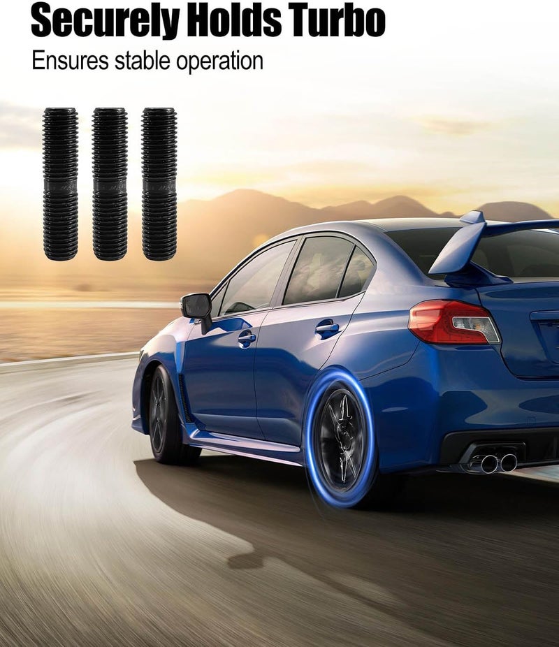 Vaticas Turbo Bolt and Nut Kit Fit for Subaru Outback Legacy Impreza WRX STi Forester, Replace 800910340 44059AA030 902370029 - Image 1
